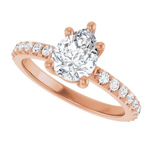14K Rose Gold 8x6 mm Pear Ring Mounting – image 8