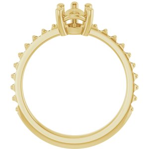 14K Yellow Gold 8x6 mm Pear Ring Mounting – image 4
