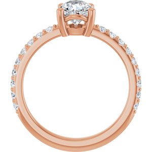 14K Rose Gold 8x6 mm Pear Ring Mounting – image 3