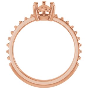 18K Rose Gold 8x6 mm Pear Ring Mounting – image 4