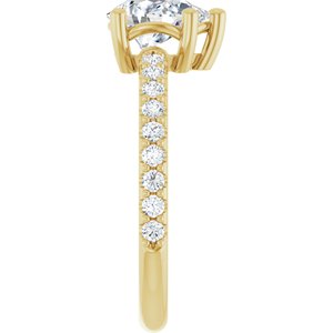 18K Yellow Gold 8x6 mm Pear Ring Mounting – image 7