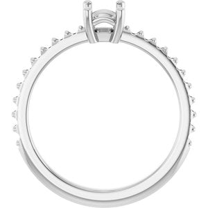 Sterling Silver 6x4 mm Emerald Ring Mounting – image 4