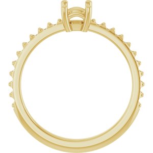 10K Yellow Gold 6x4 mm Emerald Ring Mounting – image 4