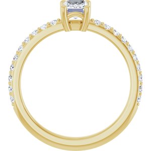 10K Yellow Gold 6x4 mm Emerald Ring Mounting – image 3