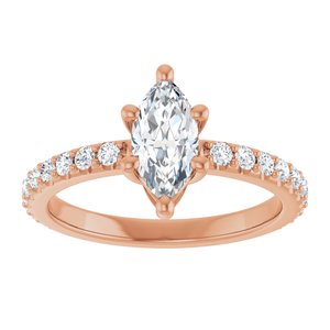 10K Rose Gold 9x4.5 mm Marquise Ring Mounting – image 5