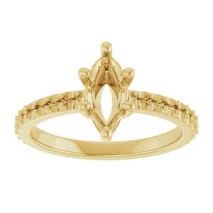 18K Yellow Gold 9x4.5 mm Marquise Ring Mounting – image 6