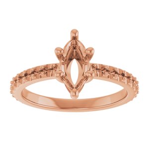 10K Rose Gold 9x4.5 mm Marquise Ring Mounting – image 6