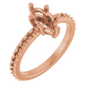 18K Rose Gold 9x4.5 mm Marquise Ring Mounting – image 2