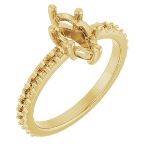 14K Yellow Gold 9x4.5 mm Marquise Ring Mounting – image 2