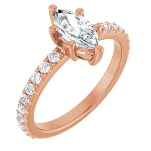 10K Rose Gold 9x4.5 mm Marquise Ring Mounting