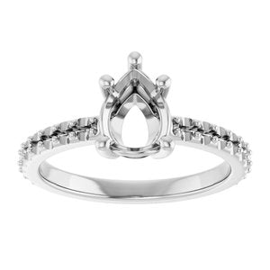 Continuum Sterling Silver 8x6 mm Pear Ring Mounting – image 6