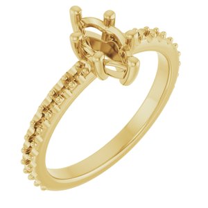 10K Yellow Gold 8x4 mm Marquise Ring Mounting – image 2