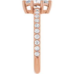 10K Rose Gold 8x4 mm Marquise Ring Mounting – image 7