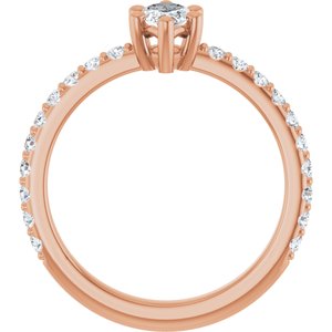 10K Rose Gold 8x4 mm Marquise Ring Mounting – image 3