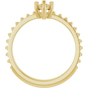 14K Yellow Gold 8x4 mm Marquise Ring Mounting – image 4