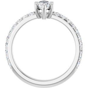 18K White Gold 8x4 mm Marquise Ring Mounting – image 3