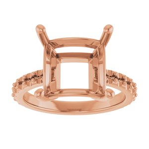 10K Rose Gold 10 mm Square Ring Mounting – image 6