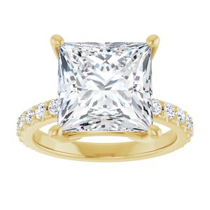 18K Yellow Gold 10 mm Square Ring Mounting – image 5
