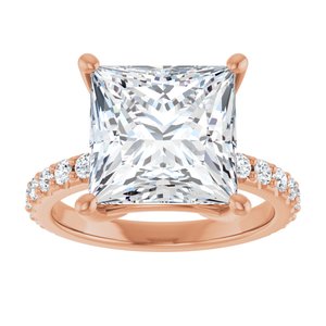 10K Rose Gold 10 mm Square Ring Mounting – image 5