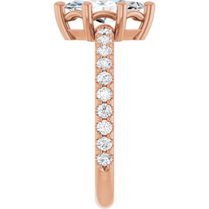 10K Rose Gold 10x5 mm Marquise Ring Mounting – image 7