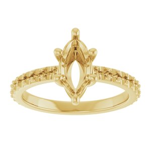 18K Yellow Gold 10x5 mm Marquise Ring Mounting – image 6