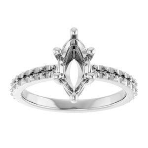 Continuum Sterling Silver 10x5 mm Marquise Ring Mounting – image 6