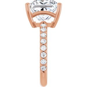 10K Rose Gold 10 mm Square Ring Mounting – image 7