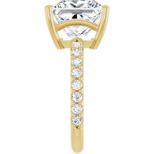 14K Yellow Gold 10 mm Square Ring Mounting – image 7