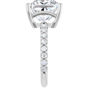 14K White Gold 10 mm Square Ring Mounting – image 7