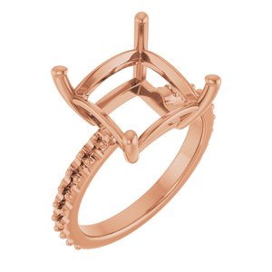 10K Rose Gold 10 mm Square Ring Mounting – image 2
