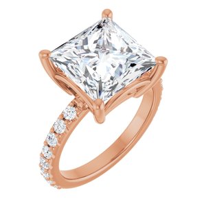 10K Rose Gold 10 mm Square Ring Mounting
