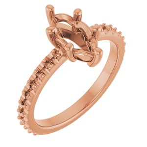 18K Rose Gold 10x5 mm Marquise Ring Mounting – image 2