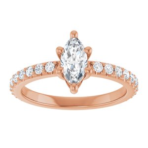 10K Rose Gold 8x4 mm Marquise Ring Mounting – image 5