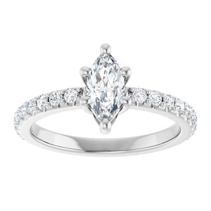 Platinum 8x4 mm Marquise Ring Mounting – image 5
