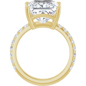 18K Yellow Gold 10 mm Square Ring Mounting – image 3