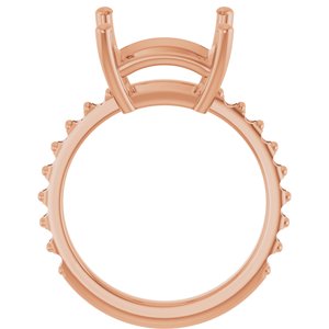 18K Rose Gold 10 mm Square Ring Mounting – image 4