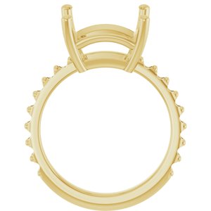 14K Yellow Gold 10 mm Square Ring Mounting – image 4