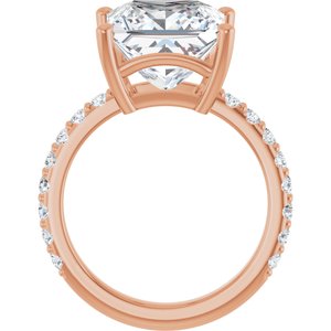 18K Rose Gold 10 mm Square Ring Mounting – image 3