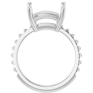 18K White Gold 10 mm Square Ring Mounting – image 4