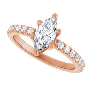 10K Rose Gold 9x4.5 mm Marquise Ring Mounting – image 8