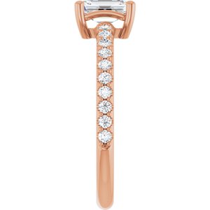 10K Rose Gold 6x4 mm Emerald Ring Mounting – image 7