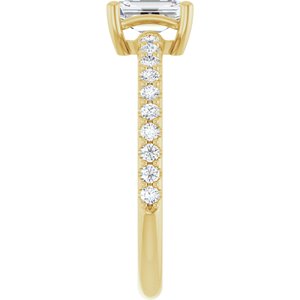 10K Yellow Gold 6x4 mm Emerald Ring Mounting – image 7