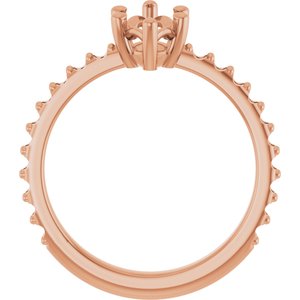 18K Rose Gold 10x5 mm Marquise Ring Mounting – image 4