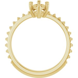 18K Yellow Gold 10x5 mm Marquise Ring Mounting – image 4