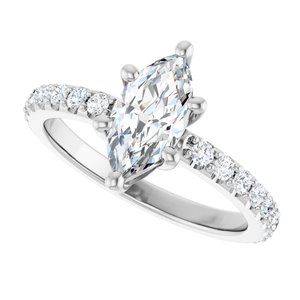 Platinum 10x5 mm Marquise Ring Mounting – image 8