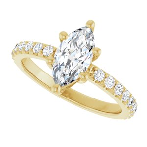 18K Yellow Gold 10x5 mm Marquise Ring Mounting – image 8