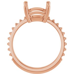 10K Rose Gold 11x9 mm Emerald Ring Mounting – image 4