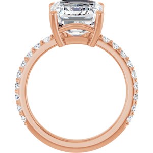 10K Rose Gold 11x9 mm Emerald Ring Mounting – image 3