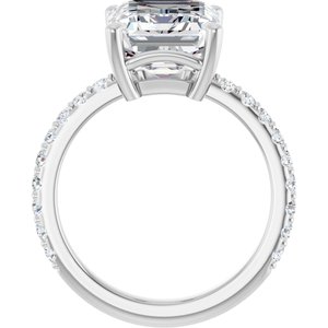 14K X1 White Gold 11x9 mm Emerald Ring Mounting – image 3