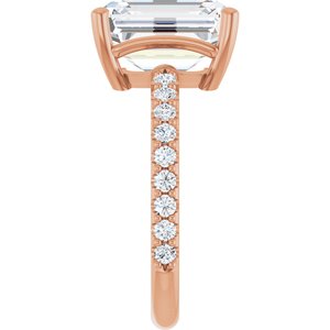 10K Rose Gold 11x9 mm Emerald Ring Mounting – image 7